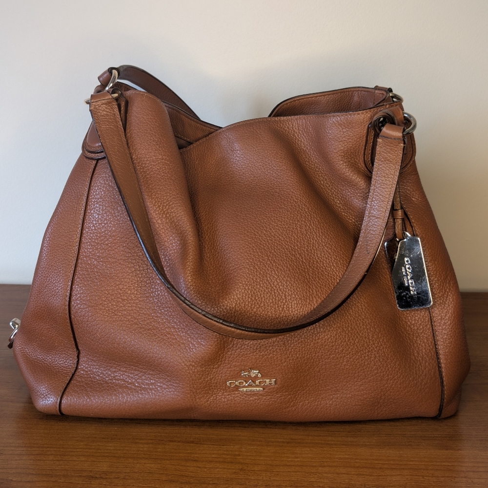 Coach Edie 3-compartment Shoulder Bag with Turnlock Zipper